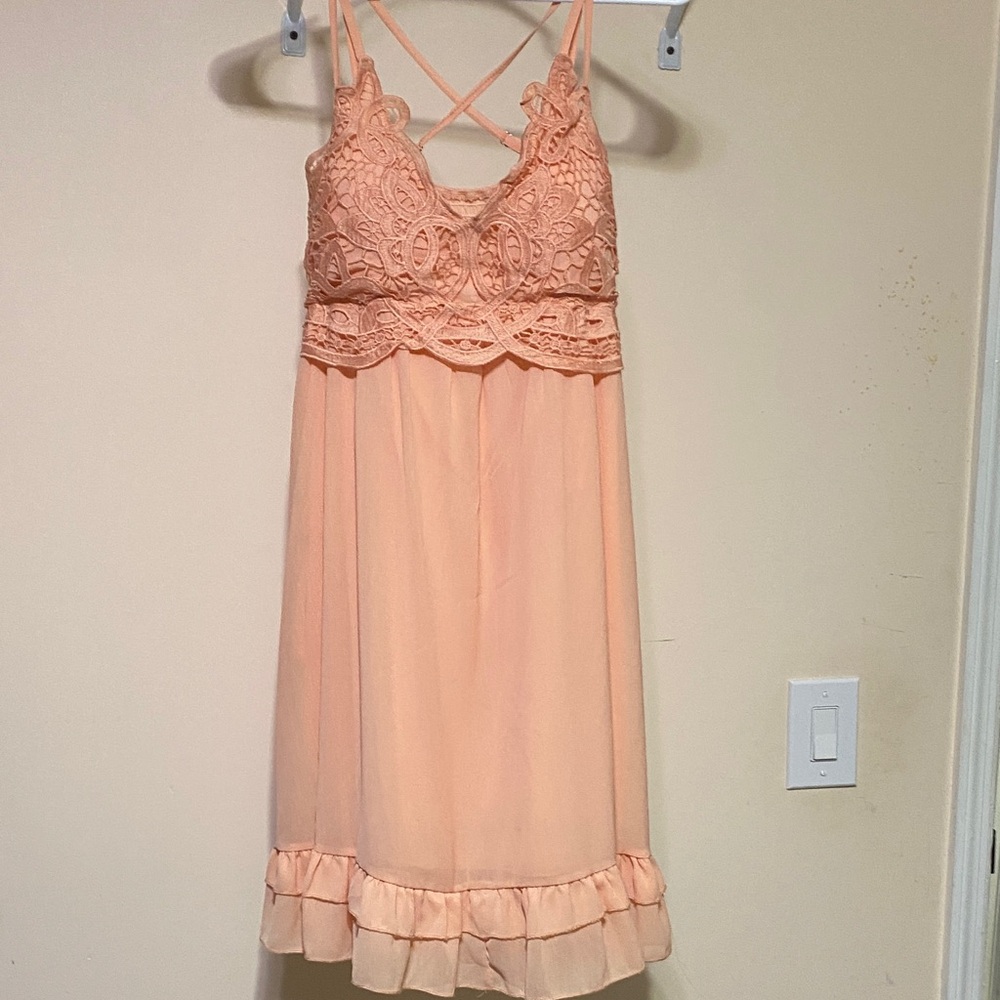 Elegant Lace Peach dress